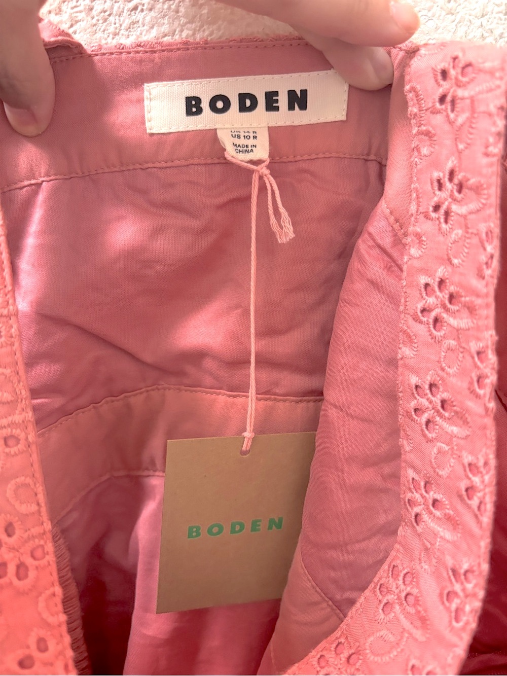 NWT Boden Cross Back Broderie Midi Dress in Vintage Rose Broderie - Picture 11 of 12